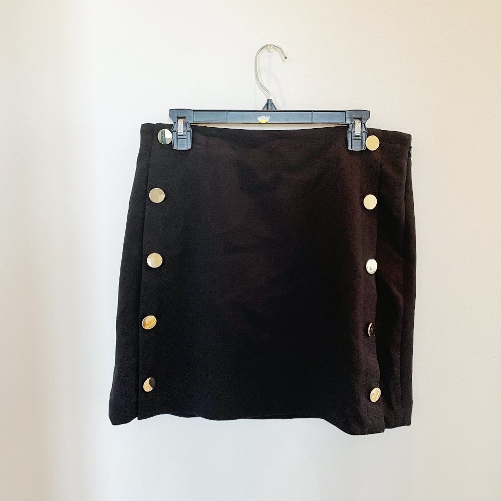 LOFT sailor skirt with gold buttons